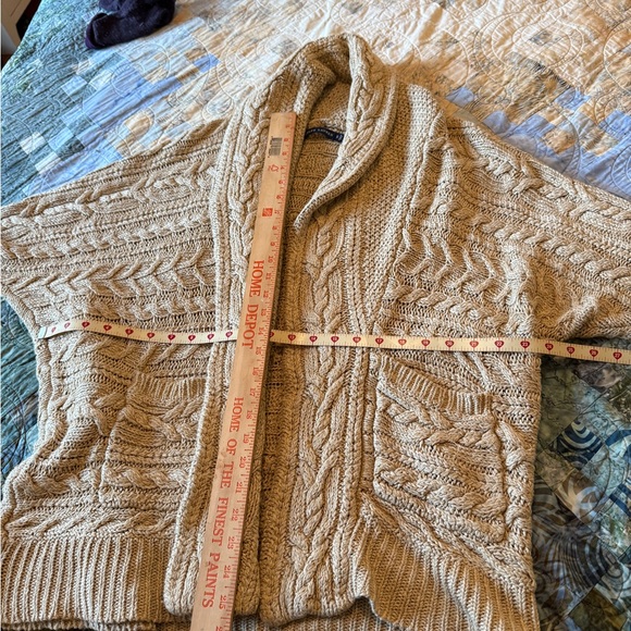 Polo Ralph Lauren Tan Cable Knit Cardigan - Picture 3 of 4